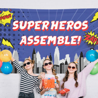 Banderoles Bande dessinée Superhero Anniversaire unique pour
