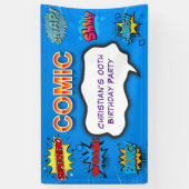 Banderoles Bande dessinée Superhero Blue Anniversaire de enfa (Vertical)