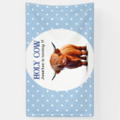 Banderoles Bandeau bleu Highland Cow (Vertical)