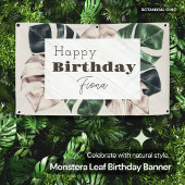 Banderoles "Bandeau d'anniversaire à feuille de Monstera "Chi