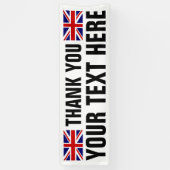 Banderoles Bandeau de Merci personnalisé avec drapeaux anglai (Vertical)