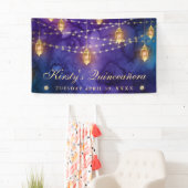 Banderoles Bandeau de Quinceanera violet et bleu (En situation)