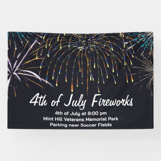 Banderoles Bandeau publicitaire 4 juillet Fireworks (Horizontal)