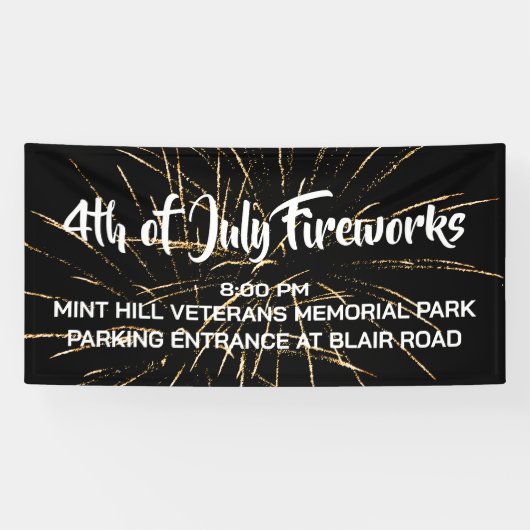Banderoles Bandeau publicitaire 4 juillet Fireworks (Horizontal)