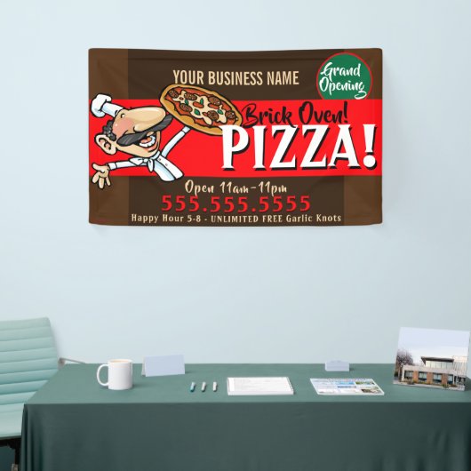 Banderoles Bandeau publicitaire personnalisable Pizza Busines (Salon professionnel)
