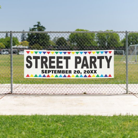 Banderoles Bandeau Street Party avec vos infos (En situation)