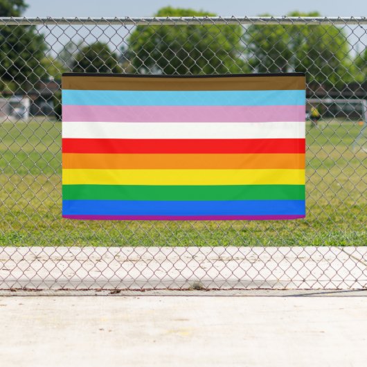 Banderoles Bandes du drapeau de progrès LGBTQ+ (En situation)