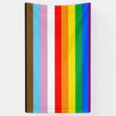 Banderoles Bandes du drapeau de progrès LGBTQ+ (Vertical)