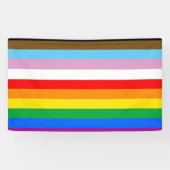 Banderoles Bandes du drapeau de progrès LGBTQ+ (Horizontal)