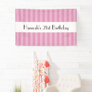 Banderoles Bandes Roses, Motif rayé, Lignes, Anniversaire
