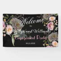 BANNER Elegant Floral Engagement Party Welcome