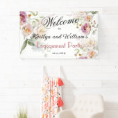 Banderoles BANNER Elegant Floral Engagement Party Welcome (En situation)