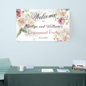 Banderoles BANNER Elegant Floral Engagement Party Welcome (Salon professionnel)