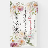 Banderoles BANNER Elegant Floral Engagement Party Welcome (Vertical)