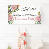 Banderoles BANNER Elegant Floral Engagement Party Welcome (En situation)