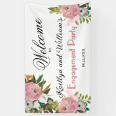 Banderoles BANNER Elegant Floral Engagement Party Welcome (Vertical)