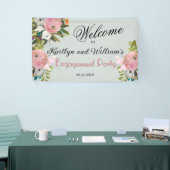 Banderoles BANNER Elegant Floral Engagement Party Welcome (Salon professionnel)