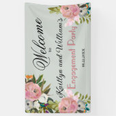 Banderoles BANNER Elegant Floral Engagement Party Welcome (Vertical)
