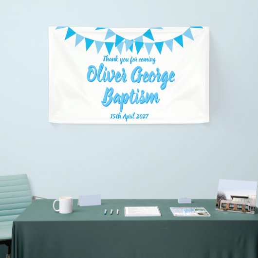 Banderoles Baptême Bleu Baptême Baptême Bébé Favoriser (Salon professionnel)