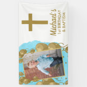 Banderoles Baptême d'anniversaire 1er Ballons d'or Photo (Vertical)