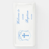 Banderoles Baptême de crête de mât bleu clair (Verticale)