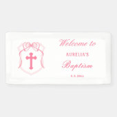 Banderoles Baptême de la crête rose (Horizontal)