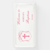 Banderoles Baptême de la crête rose (Verticale)