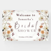 Banderoles Baptême de mariage moderne Bohème Fleur sauvage Pa (Horizontal)