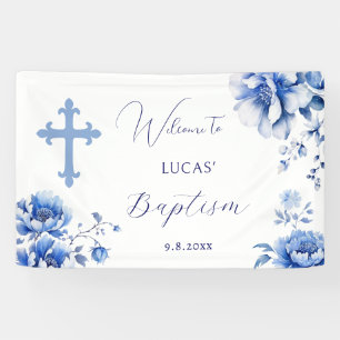 Banderoles Baptême des fleurs bleues