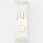 Banderoles Baptême Fleur sauvage Pastel (Vertical)