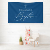 Banderoles Baptism Blue banner backdrop (Insitu)
