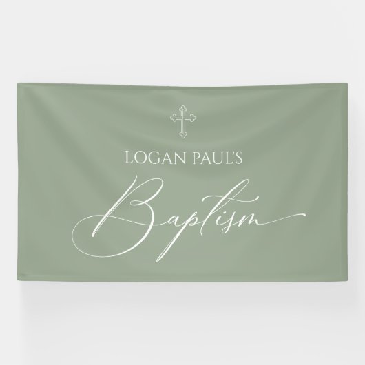 Banderoles Baptism Sage banner backdrop (Horizontal)
