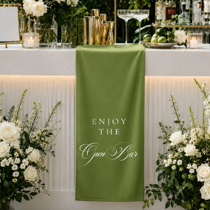 Banderoles Bar à boissons ouvert de mariage de calligraphie v