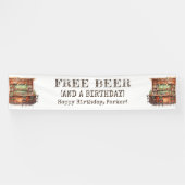 Banderoles Bar d'anniversaire pour hommes personnalisé Bière (Horizontal)