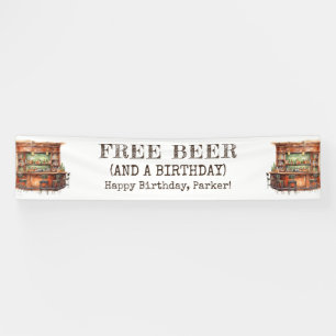 Banderoles Bar d'anniversaire pour hommes personnalisé Bière