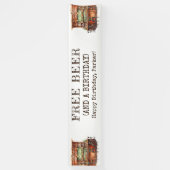 Banderoles Bar d'anniversaire pour hommes personnalisé Bière (Vertical)