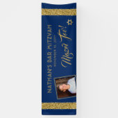 Banderoles Bar Mitzvah Blue Welcome Mazel Tov Large (Vertical)