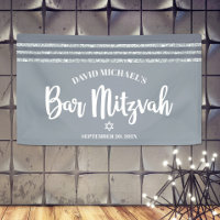 Bar Mitzvah Gris Moderne Tallit Argenté Écriture G