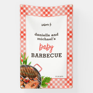 Banderoles Barbecue Rouge Rustique Bienvenue à la Baby Shower