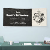 Banderoles Barbershop look cuir (Salon professionnel)