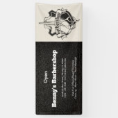 Banderoles Barbershop look cuir (Vertical)