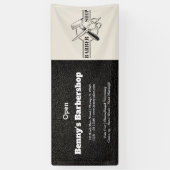 Banderoles Barbershop look cuir (Vertical)