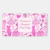 Banderoles Barbiecore Motif de mode rose et rose chaud (Horizontal)