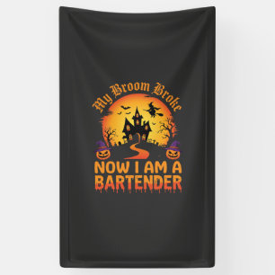 Banderoles Barman Halloween Maison Hantée Sorcière Citrouille