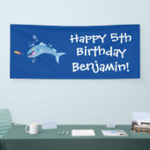 Banderoles Barracuda poisson affamé de la pêche dessin animé (Salon professionnel)