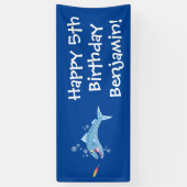 Banderoles Barracuda poisson affamé de la pêche dessin animé (Vertical)