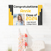 Banderoles Bars Noir & Or Une photo Graduation (En situation)