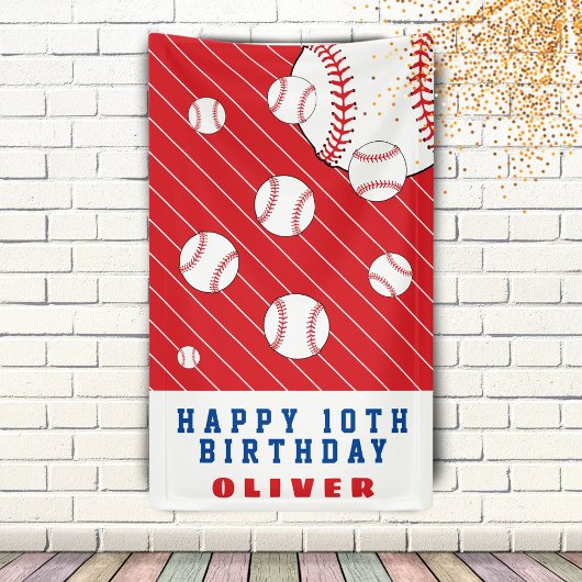 Banderoles Baseball Balls Red Anniversaire de enfant Party