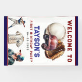 Banderoles Baseball First Year Down 1st Birthday (Horizontal)