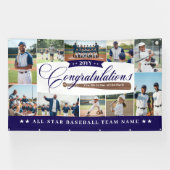 Banderoles Baseball Season Team Congratulations Photo Collage (Horizontal)